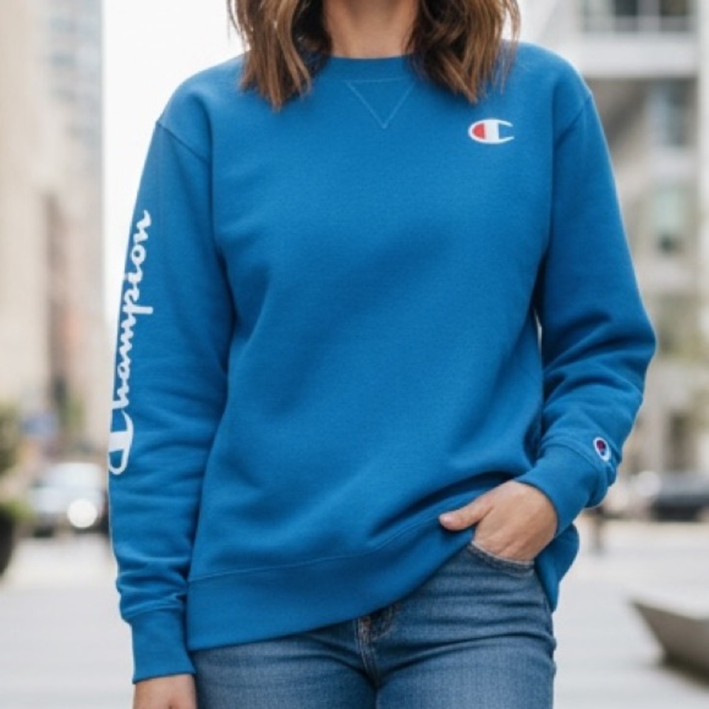 Champion kid’s Vibrant Blue Crewneck Sweater
